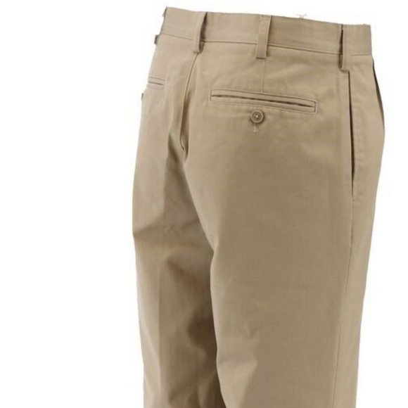 NWT LANDS' END UNIFORM BOY'S IRON KNEE PLEATED CHINO PANTS KHAKI 20X30 - Picture 5 of 9